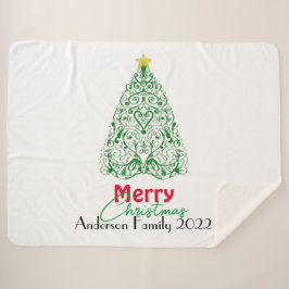 パーソナライズされたモダンの木 シェルパブランケット