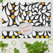 パーソナライズされたモダンはっきりした花の温グラデーションプリント キッチンタオル (折り畳み)