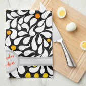 パーソナライズされたモダンはっきりした花の温グラデーションプリント キッチンタオル (四つ折り)