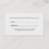 パーソナライズされたモダンアーティスティックグレー ブラック モノグラム 紹介カード (裏面)