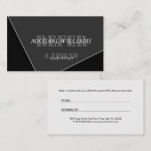 パーソナライズされたモダンアーティスティックグレー ブラック モノグラム 紹介カード (正面/裏面)