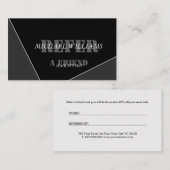 パーソナライズされたモダンアーティスティックグレー ブラック モノグラム 紹介カード (正面/裏面)