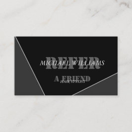 パーソナライズされたモダンアーティスティックグレー ブラック モノグラム 紹介カード