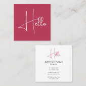 パーソナライズされたモダンエレガントトレンディーテンプレートこんにちは スクエア名刺 (正面/裏面)