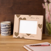 パーソナライズされたモダンエレガントハート レーザー彫刻フレーム (左)