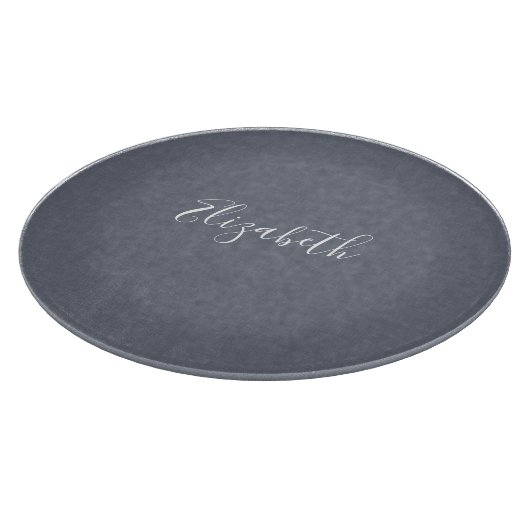 パーソナライズされたモダンエレガントブルーグレーリネン カッティングボード (角)