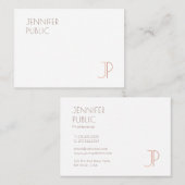 パーソナライズされたモダンエレガントモノグラムテンプレート表 名刺 (正面/裏面)