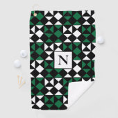 パーソナライズされたモダンエレガント幾何パターン ゴルフタオル (インサイチュ)