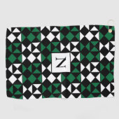 パーソナライズされたモダンエレガント幾何パターン ゴルフタオル (横)