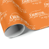 パーソナライズされたモダンエレガント白・オレンジ ラッピングペーパー (ロールコーナー)