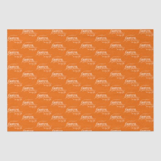 パーソナライズされたモダンエレガント白・オレンジ 薄葉紙 (正面)