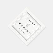 パーソナライズされたモダンエレガント結婚シンプルスタイリッシュ スタンダードカクテルナプキン (角)