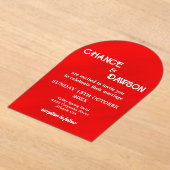 パーソナライズされたモダンエレガント結婚s アクリル招待状 (レイダウン)