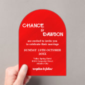 パーソナライズされたモダンエレガント結婚s アクリル招待状 (インサイチュ (ポータブル))