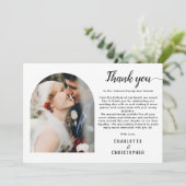 パーソナライズされたモダンエレガントThank You Photo Card サンキューカード (スタンド正面)