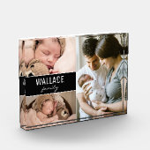 パーソナライズされたモダンカスタム名写真 フォトブロック (左)