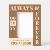 パーソナライズされたモダンカップル名結婚の日付贈り物 レーザー彫刻フレーム (正面)