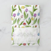 パーソナライズされたモダンカラフルチューリップ花 カード (内部)