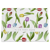 パーソナライズされたモダンカラフルチューリップ ラージペーパーバッグ (正面)