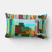 パーソナライズされたモダンカラフル幾何アート ランバークッション (裏面)