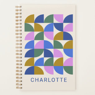パーソナライズされたモダンカラフル幾何 プランナー手帳