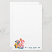 パーソナライズされたモダンカラフル抽象芸術 便箋 (正面/裏面)