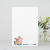 パーソナライズされたモダンカラフル抽象芸術 便箋 (スタンド正面)