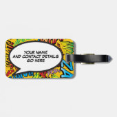 パーソナライズされたモダンカラフル漫画 ラゲッジタグ (裏面横)