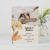 パーソナライズされたモダンクラシックエレガントなウェディング写真 セーブザデート (スタンド正面)