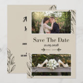 パーソナライズされたモダンクラシックエレガントなウェディング写真 セーブザデート (正面/裏面)