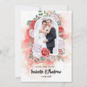 パーソナライズされたモダンクラシックエレガントなウェディング写真 セーブザデート (正面)
