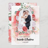 パーソナライズされたモダンクラシックエレガントなウェディング写真 セーブザデート (正面/裏面)