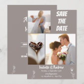 パーソナライズされたモダンクラシックエレガントなウェディング写真 セーブザデート (正面/裏面)