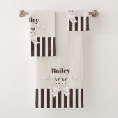 パーソナライズされたモダンクラシック可愛いツインバニーの子供 バスタオルセット (インサイチュ)