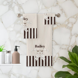 パーソナライズされたモダンクラシック可愛いツインバニーの子供 バスタオルセット