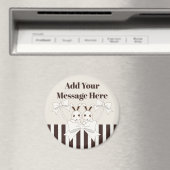 パーソナライズされたモダンクラシック可愛いツインバニーの子供 マグネット (インサイチュ (食洗機))