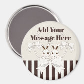 パーソナライズされたモダンクラシック可愛いツインバニーの子供 マグネット (正面/裏面)