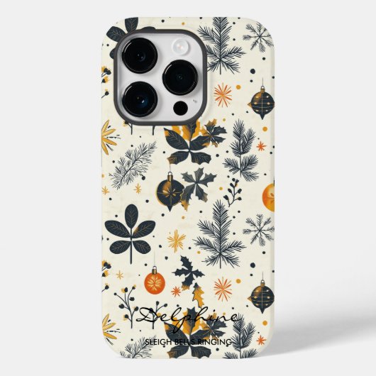 パーソナライズされたモダンクリスマスオーナメント Case-Mate iPhoneケース (裏面)