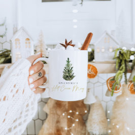 パーソナライズされたモダンクリスマスツリー コーヒーマグカップ