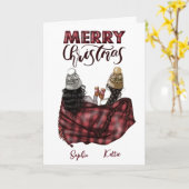 パーソナライズされたモダンクリスマス・カード カード (黄色い花)