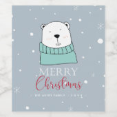 パーソナライズされたモダンクリスマス ワインラベル (シングルラベル)