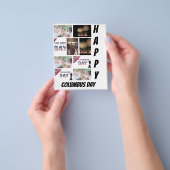 パーソナライズされたモダンコロンバスの日9写真コラージュ チラシ (手)