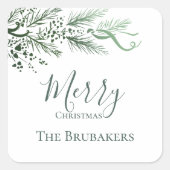 パーソナライズされたモダンシンプルクリスマス スクエアシール (正面)