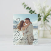 パーソナライズされたモダンシンプル冬ウエディングカード (スタンド正面)