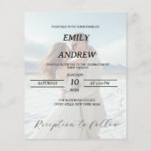 パーソナライズされたモダンシンプル冬ウエディングカード (裏面)