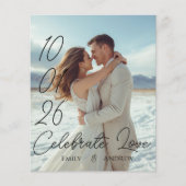 パーソナライズされたモダンシンプル冬ウエディングカード (正面)