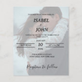 パーソナライズされたモダンシンプル冬ウエディングカード (裏面)