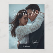 パーソナライズされたモダンシンプル冬ウエディングカード (正面)