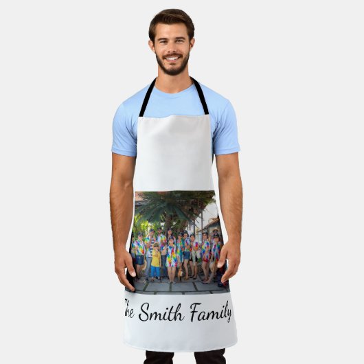 パーソナライズされたモダンシンプル懇親会写真 エプロン (着用した状態)