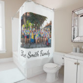 パーソナライズされたモダンシンプル懇親会写真 シャワーカーテン (インサイチュ)
